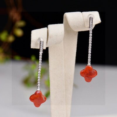 Light Luxury South Red Eardrop Earline Series, with a specification of approximately 12mm2710055145