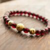 Natural wine red garnet single loop bracelet with a bead diameter of 6.7 millimeters2710109648