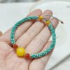 Natural turquoise honey wax woven bracelet with adjustable design2710099542
