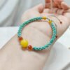 Natural turquoise honey wax woven bracelet with adjustable design2710099542