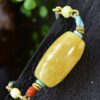 Natural Russian honey wax barrel bead clavicle chain, size approximately 35.3x19.4mm, naked weight approximately 9.05g2710690134