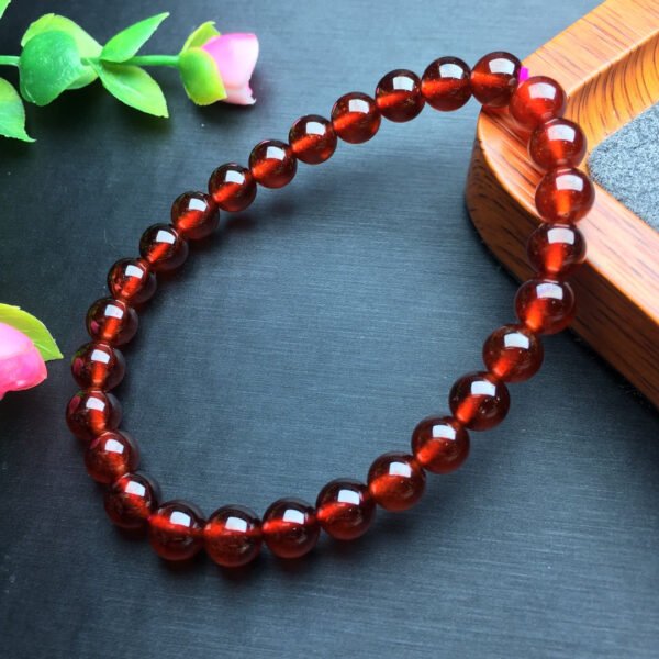 Orange Red Garnet Single Loop Bracelet 💕 Specification 6mm ✨2810048136