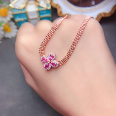 Pure natural unburned Papalacha powder blue treasure necklace, size 3 * 5mm2810425163