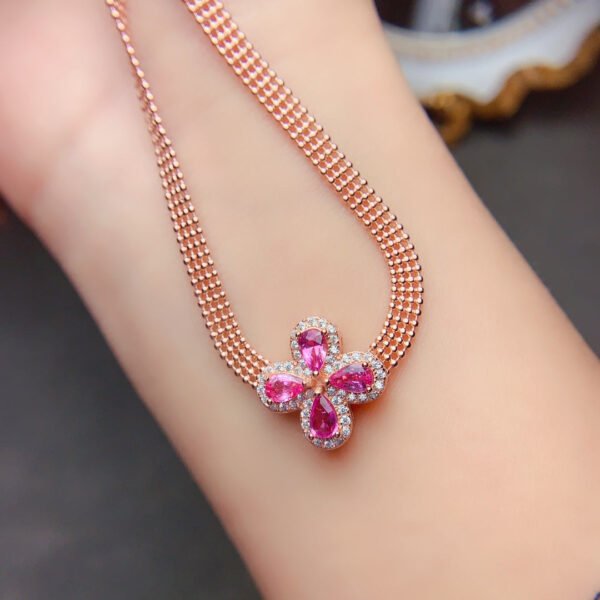 Pure natural unburned Papalacha powder blue treasure necklace, size 3 * 5mm2810425163