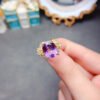 Natural Brazilian amethyst ring, main stone size 10 * 12mm2810140156