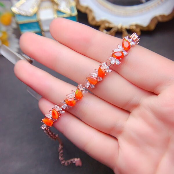Natural Super Beautiful Fire Opal Bracelet, Main Stone 4 * 6mm2810325156