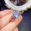 Natural Swiss Blue Topaz Ring, Main Stone Size Square 6 * 8mm2810120153