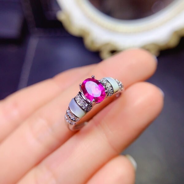 Natural Powder Topa Ring, Main Stone 5 × 7mm2810120166