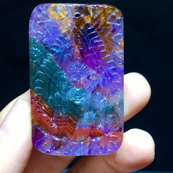 Aurora 23 Lahu God Eating Little Man Buddha's Eighth Day Black God Wushi Plate Pendant Size: 50.4/31.4/6.2mm2810788121