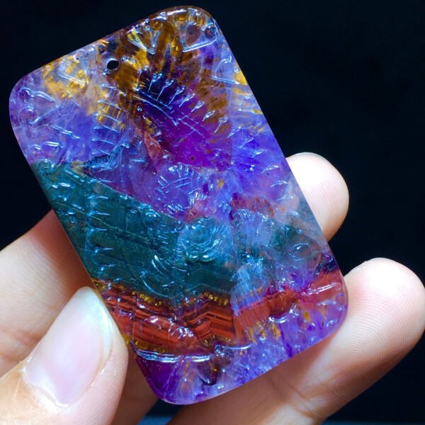 Aurora 23 Lahu God Eating Little Man Buddha's Eighth Day Black God Wushi Plate Pendant Size: 50.4/31.4/6.2mm2810788121