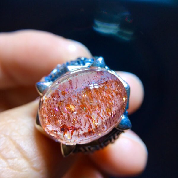Natural Strawberry Crystal Ring, Size 17/13mm2810668189