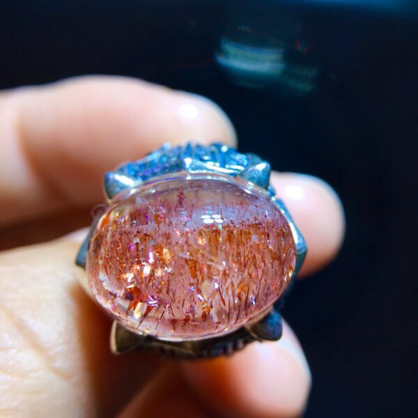 Natural Strawberry Crystal Ring, Size 17/13mm2810668189