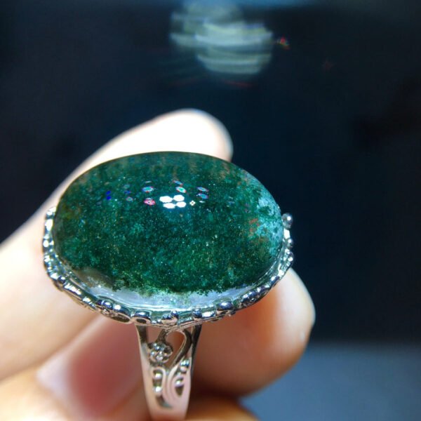 Natural green ghost treasure bowl ring, size 20.7/15mm2810368122