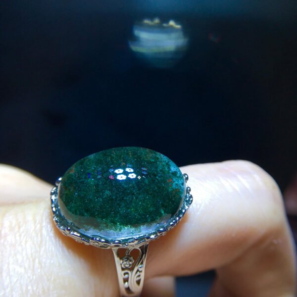 Natural green ghost treasure bowl ring, size 20.7/15mm2810368122