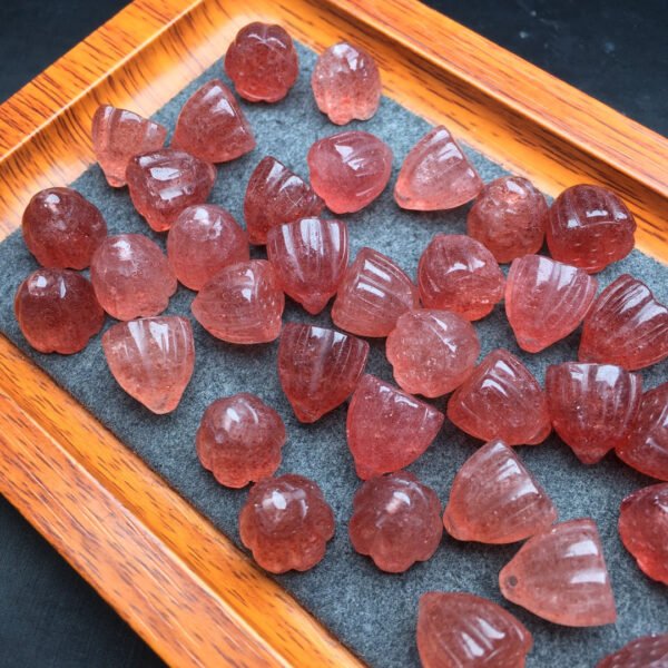 Strawberry crystal lotus seed small piece 💕 Specification 12mm ✨ 2910006.5124