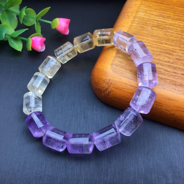 Purple Yellow Gradient Bucket Bead Bracelet 💕 Specification 10mm ✨3010049156