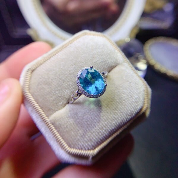 Pure Natural Palaiba Topaz Ring, Main Stone Size 8 * 10mm3110140122