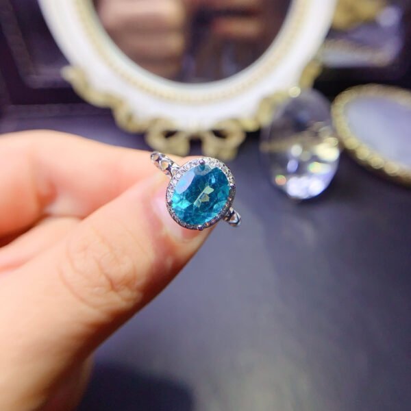 Pure Natural Palaiba Topaz Ring, Main Stone Size 8 * 10mm3110140122