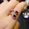 Pure natural Mozambique garnet earrings, main stone 4 * 5mm0211095188
