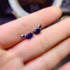 Natural Sri Lankan unburned sapphire earrings, main stone size 4 * 6mm0211170144