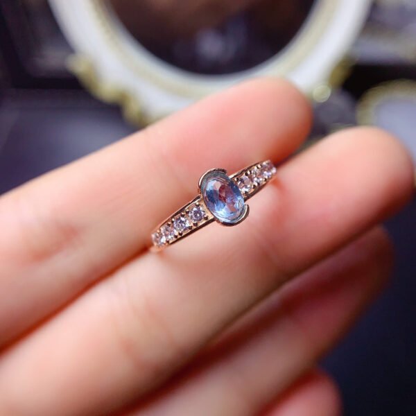 Sky Blue Topa Stone Ring Shipped, Main Stone Size 4 * 6mm,0211085115