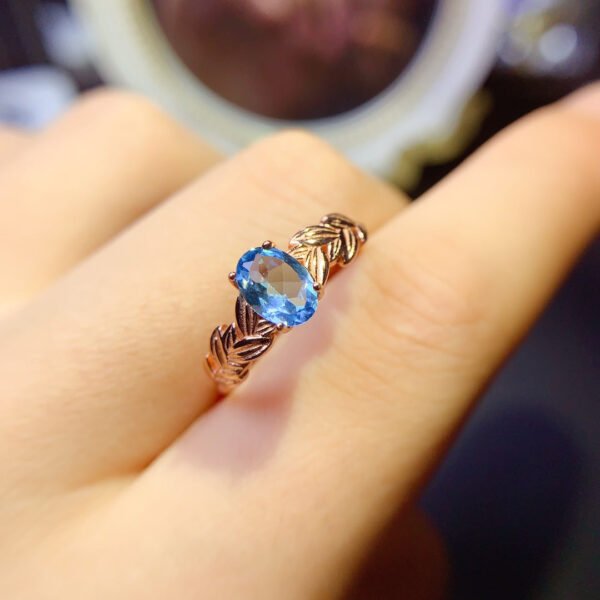 Swiss Blue Topaz Stone Ring, Main Stone Size 5 * 7mm0211095159