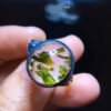Natural green tourmaline fully wrapped tourmaline ring, bare stone 13.4/12mm0211238155