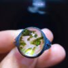 Natural green tourmaline fully wrapped tourmaline ring, bare stone 13.4/12mm0211238155
