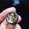 Natural green tourmaline fully wrapped tourmaline ring, bare stone 13.4/12mm0211238155