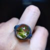 Natural green tourmaline fully wrapped tourmaline ring, bare stone 13.4/12mm0211238155