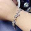 Natural Sri Lankan Burnless Colorful Sapphire Bracelet, Main Stone Size Circle 3+Circle 4mm0311599187