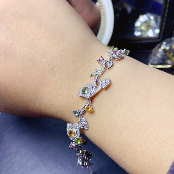 Natural Sri Lankan Burnless Colorful Sapphire Bracelet, Main Stone Size Circle 3+Circle 4mm0311599187