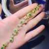 Pure natural Russian diopside bracelet, main stone size round 3+round 4mm0311725188