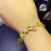 Pure natural Russian diopside bracelet, main stone size round 3+round 4mm0311725188