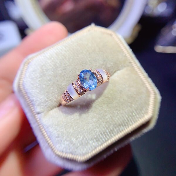 Swiss Blue Topaz Stone Ring, Main Stone Size 5 * 7mm,0311110122