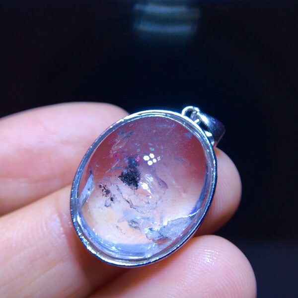 Natural water gallbladder black quicksand pendant necklace, size 20/16mm0311238791