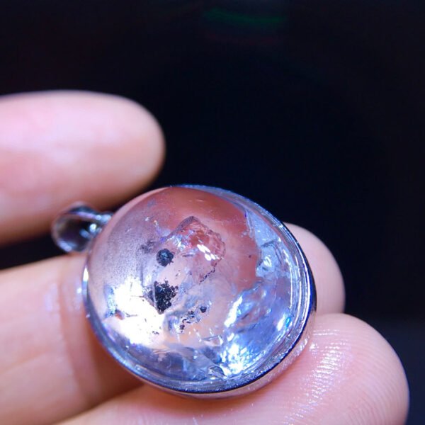 Natural water gallbladder black quicksand pendant necklace, size 20/16mm0311238791