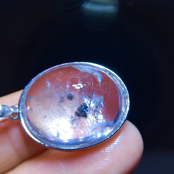 Natural water gallbladder black quicksand pendant necklace, size 20/16mm0311238791