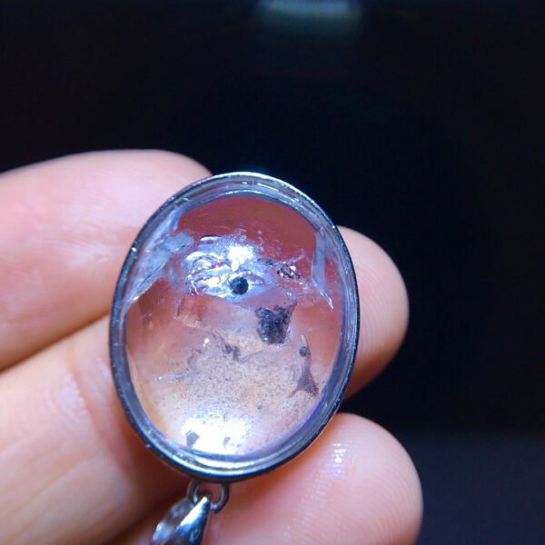 Natural water gallbladder black quicksand pendant necklace, size 20/16mm0311238791