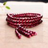 Natural Wine Red Garnet Three Ring Bracelet, with a bead diameter of 4.8mm0311139589
