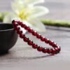 Natural Wine Red Garnet Single Loop Bracelet, 💖 The diameter of the bead is about 6.5mm0311109188