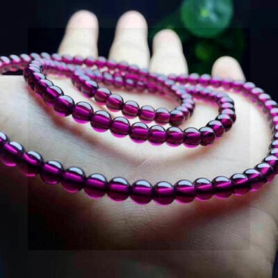 Natural Purple Tooth Black Pure Body Four Ring Bracelet, 3.6mm Diameter0311059166