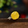 Natural Honey Wax Peony Flower Ring, Size: 16 * 14.4mm0311065187