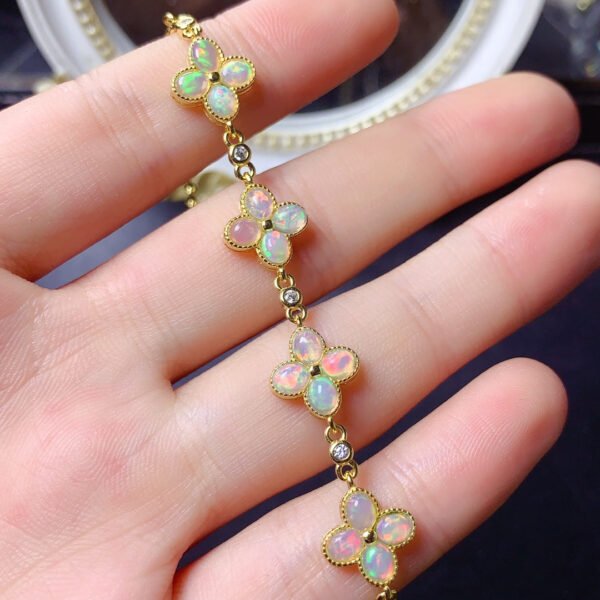 Pure Natural Colorful White Opal Bracelet, Main Stone Size 3 * 4mm0411199156