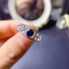 Natural sapphire ring, main stone 4 * 5mm0411130169