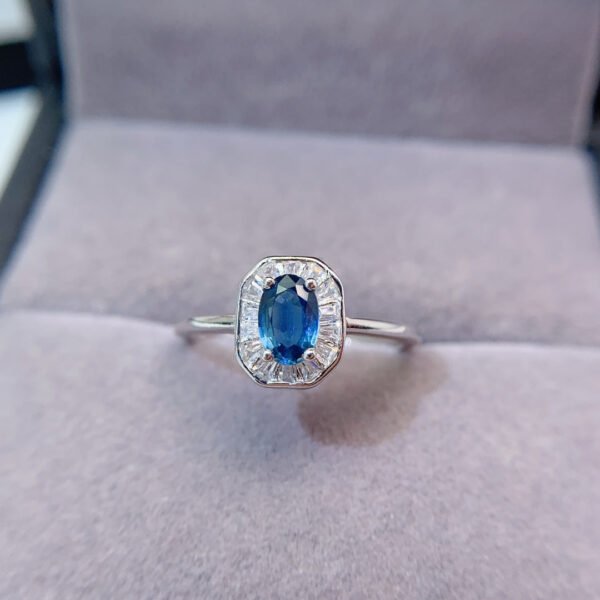 Natural sapphire ring, main stone 4 * 6mm0411170543