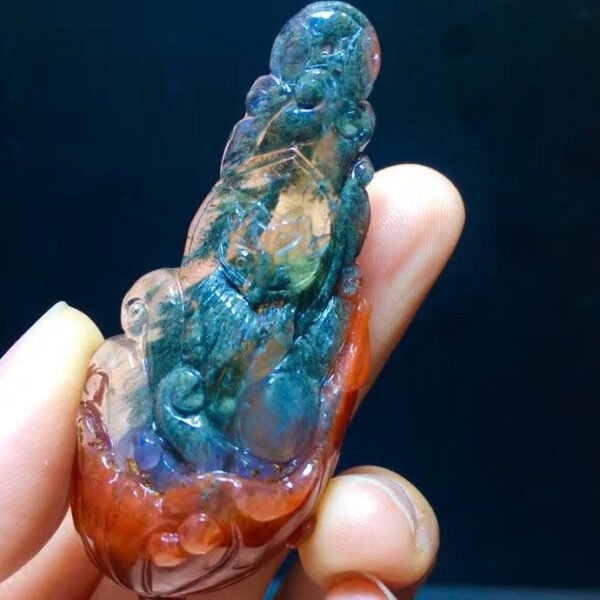 wsxc1699112292397_2 Natural Black Aurora Thorn Rose Feather πͺΆ Shaped small tree π² Thousand layered pyramid forest purple titanium nine tailed fox fox fairy pendant for men and women, size 60.4/26.7mm0411548166