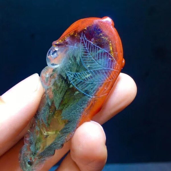 wsxc1699112292397_4 Natural Black Aurora Thorn Rose Feather πͺΆ Shaped small tree π² Thousand layered pyramid forest purple titanium nine tailed fox fox fairy pendant for men and women, size 60.4/26.7mm0411548166