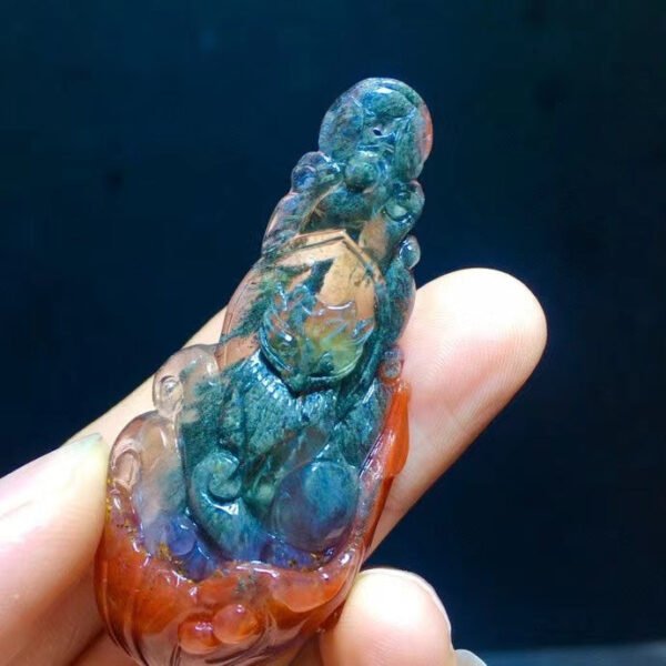 wsxc1699112292397_7 Natural Black Aurora Thorn Rose Feather πͺΆ Shaped small tree π² Thousand layered pyramid forest purple titanium nine tailed fox fox fairy pendant for men and women, size 60.4/26.7mm0411548166