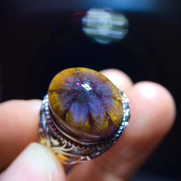 Natural Aurora Titanium Purple Titanium Da Bizi Mizi Flower Ring for Men and Women, Size: 15.4/12.7mm0411668456